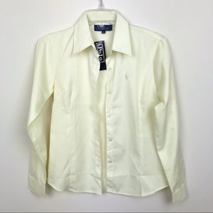 NWT light yellow collared button up